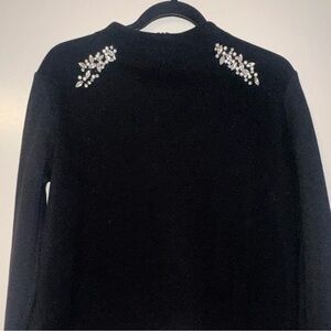 Zara Black Top with Sparkling Accents Christmas classy sweater